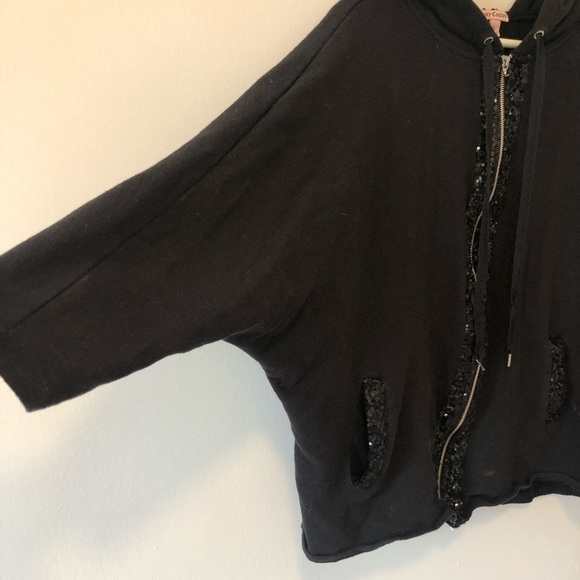 juicy Couture Black Sequin Zip Up Hoody. - Picture 3 of 10